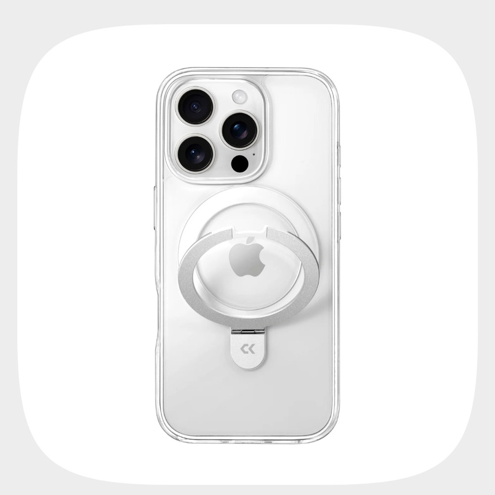 Slightly used.  14 Pro Max Apple iPhone Case with Ring Holder - Silver